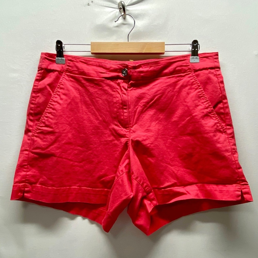 Nautica Chino Shorts Women's 12 Dark Pink Cotton‎ Twill Pockets 4.5" Inseam GUC